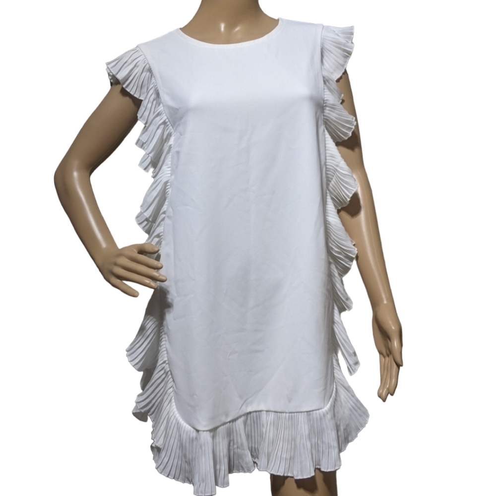 NWT Women's TCEC White Ruffle Dress